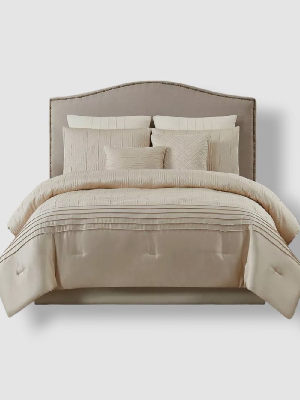 Fifth Avenue Lux Beige Noelle 7-Piece Queen Comforter Set